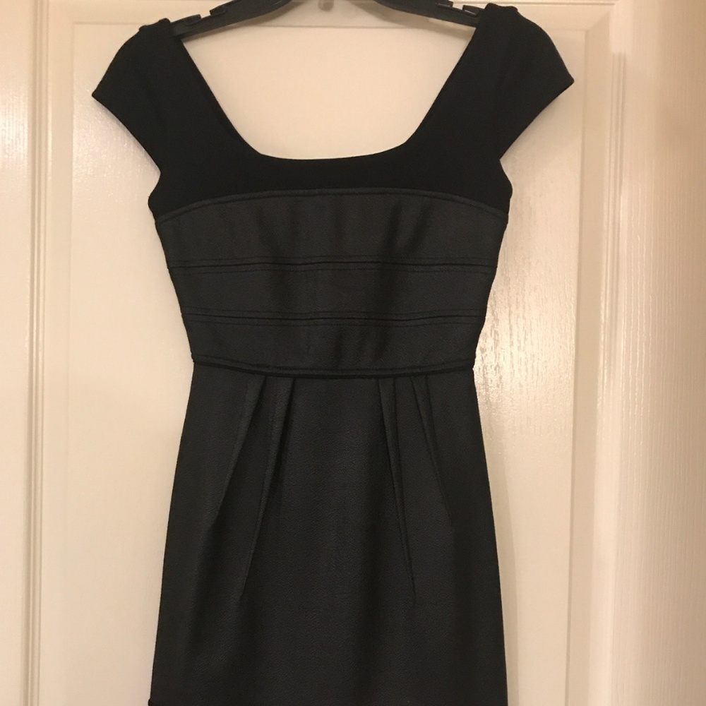 BCBGMaxazria Black Faux Leather Mini